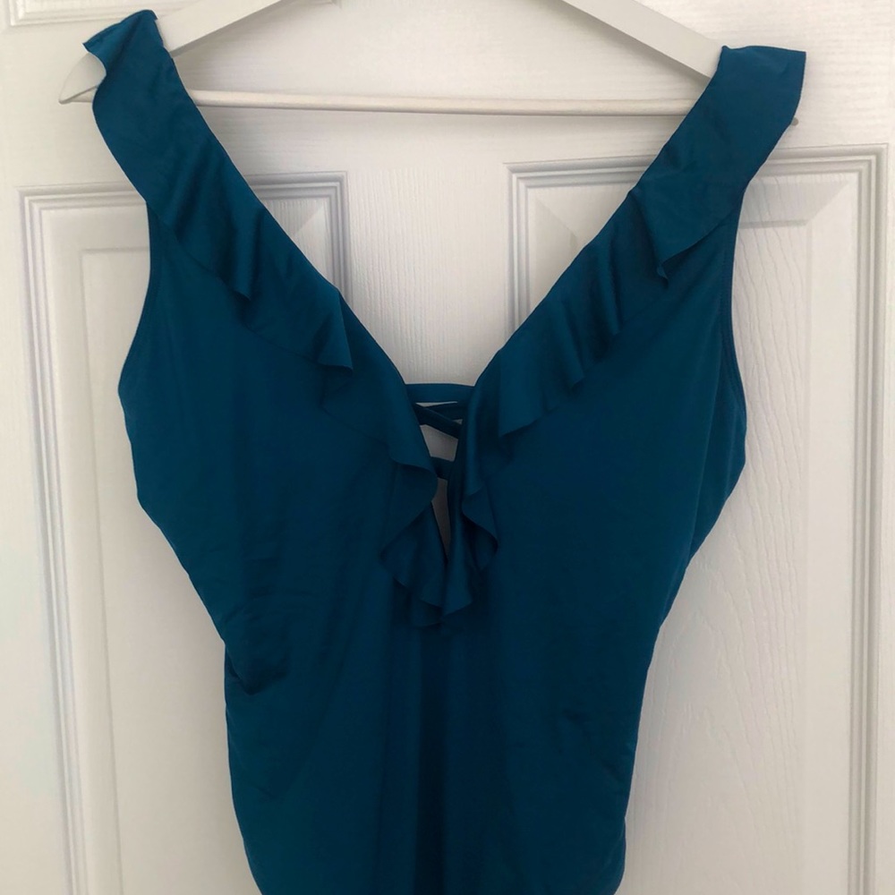Teal one piece swimsuit